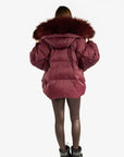 Fox Fur Trim Puffer Down Filled Coat