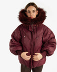Fox Fur Trim Puffer Down Filled Coat