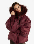 Fox Fur Trim Puffer Down Filled Coat