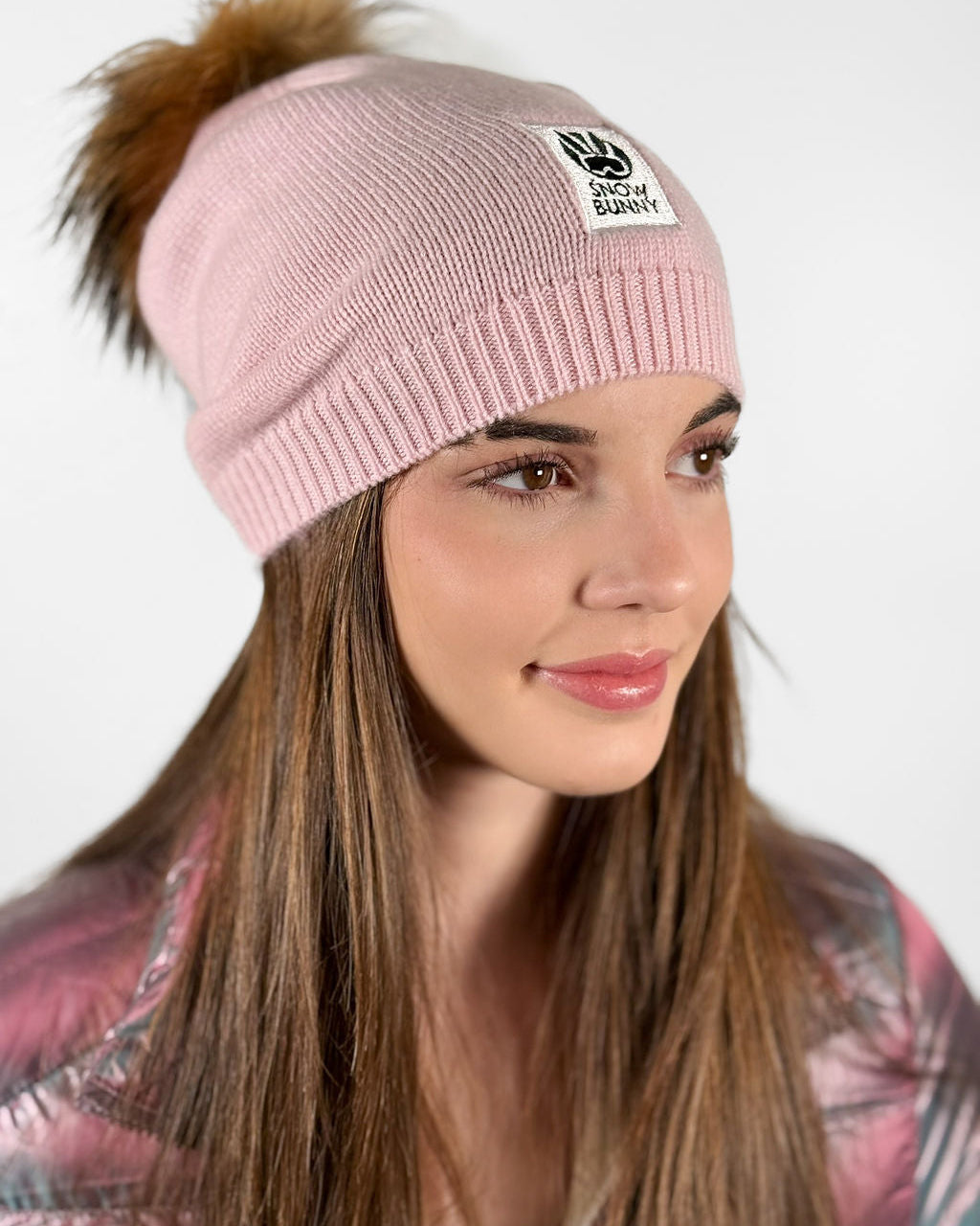 Big Sky Cashmere Hat with Fur Pom