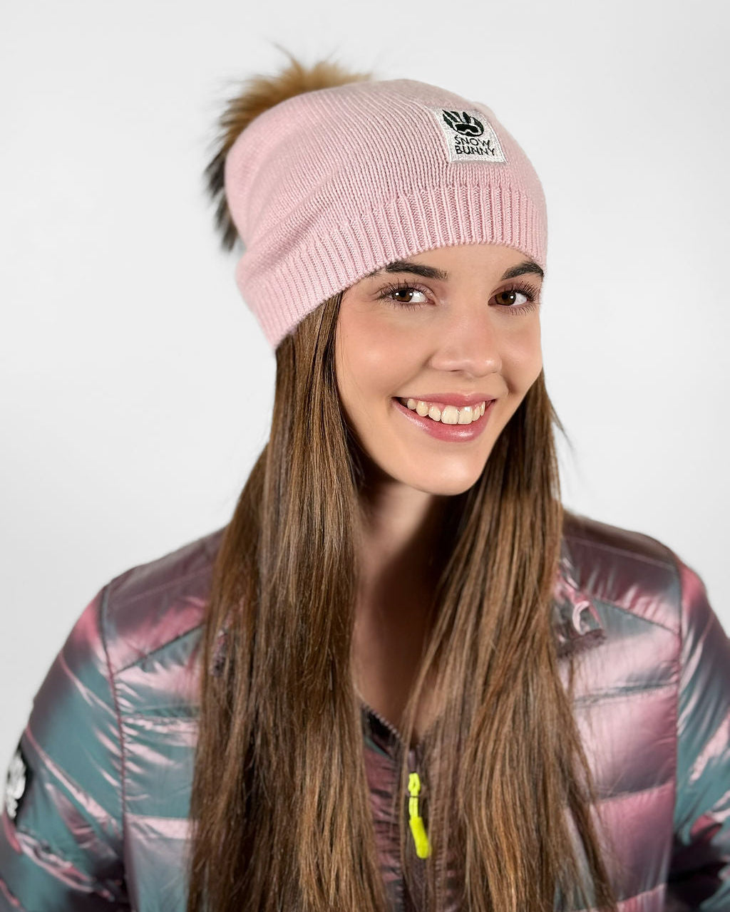 Big Sky Cashmere Hat with Fur Pom