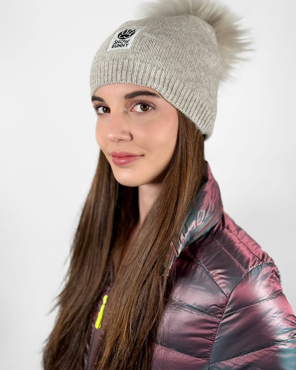 Big Sky Cashmere Hat with Fur Pom
