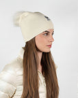 Big Sky Cashmere Hat with Fur Pom