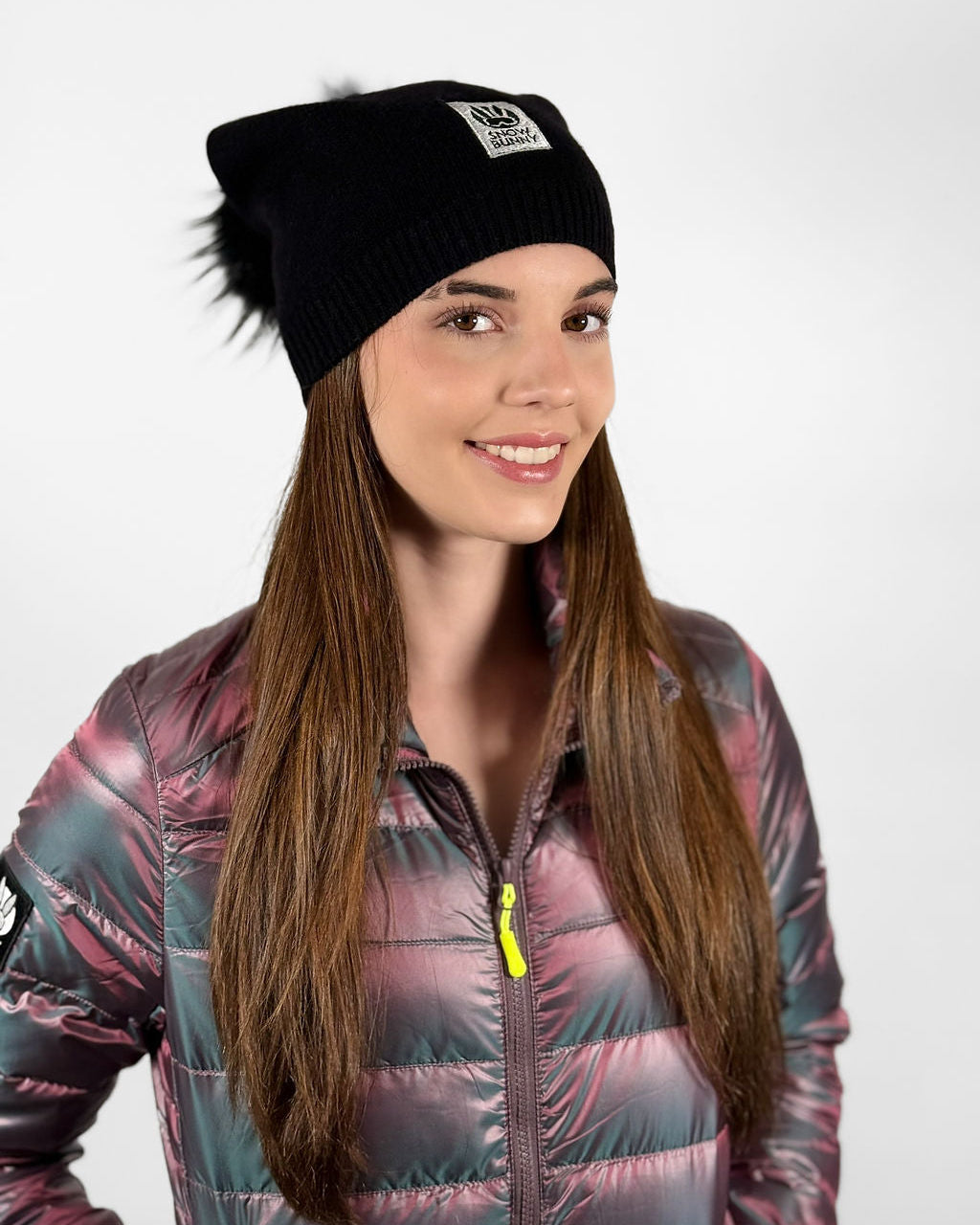 Big Sky Cashmere Hat with Fur Pom