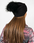 Big Sky Cashmere Hat with Fur Pom