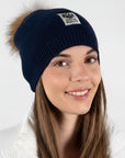 Big Sky Cashmere Hat with Fur Pom
