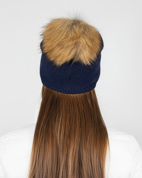 Big Sky Cashmere Hat with Fur Pom