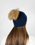 Big Sky Cashmere Hat with Fur Pom