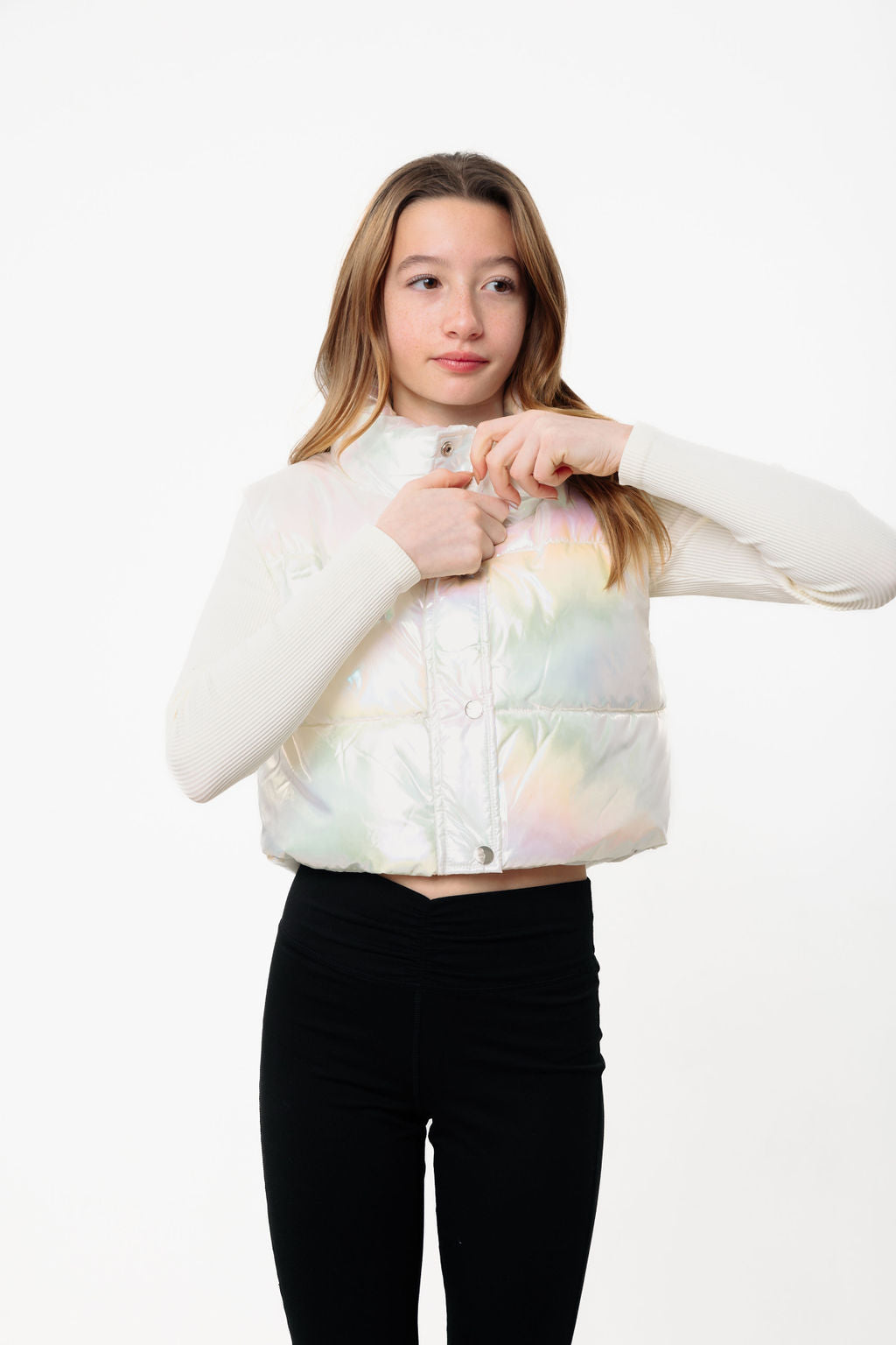 Pow Kids Cropped Puffer Vest