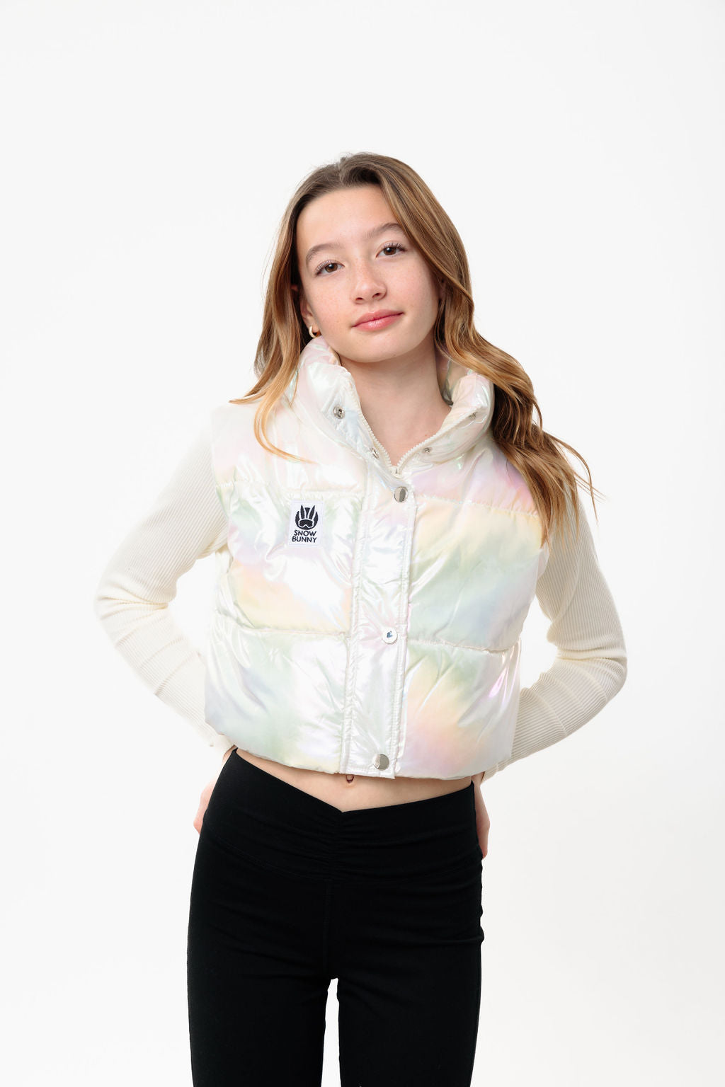 Pow Kids Cropped Puffer Vest