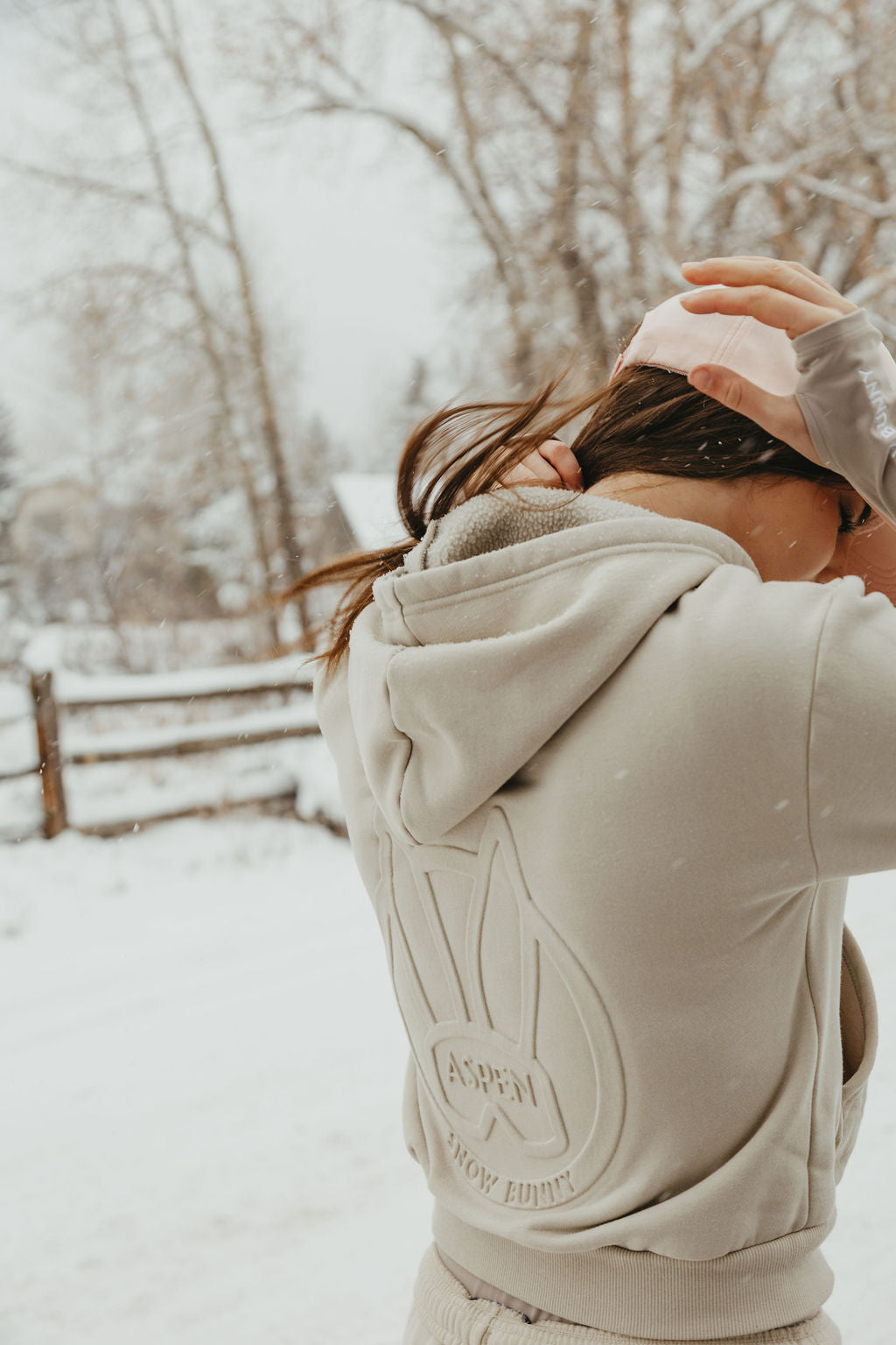 ASPEN Cropped Embossed Zip Up Hoodie