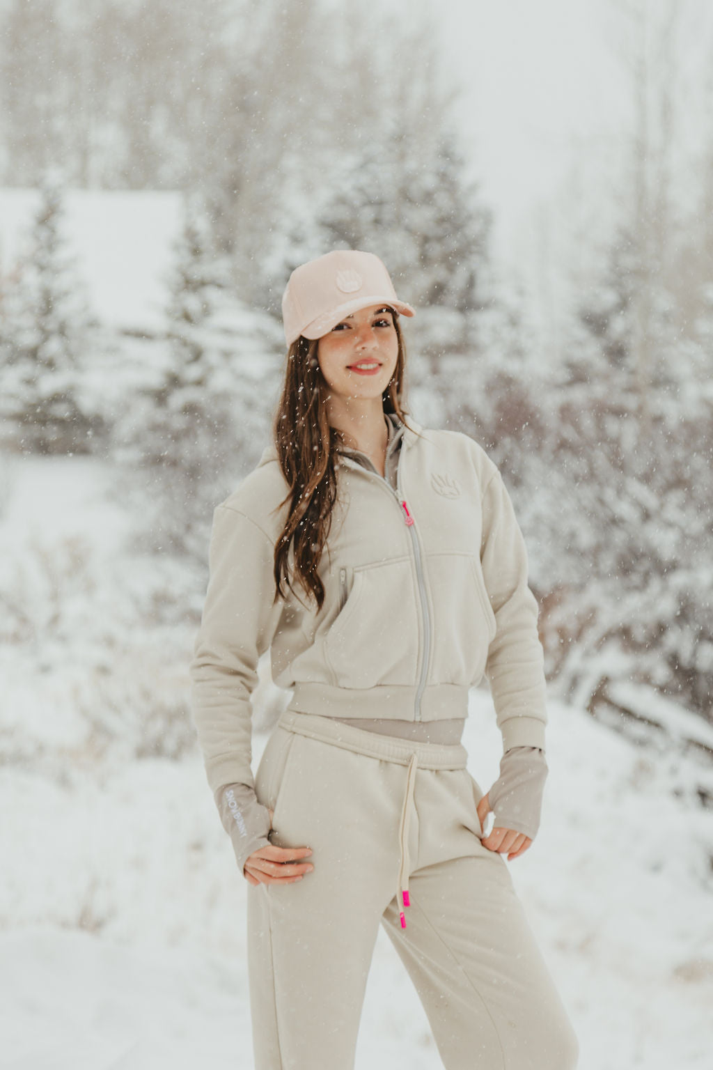 VAIL Cropped Embossed Zip Up Hoodie