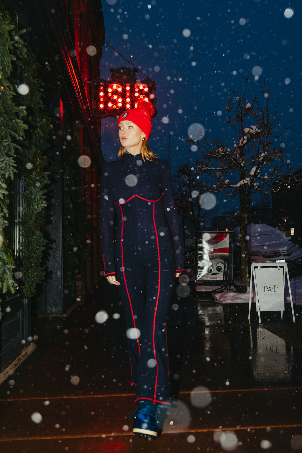 Contrasting Stitch Thermal Onesie