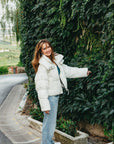 Luxe Silk Puffer Coat filled with Goose Down